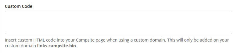 Custom code input